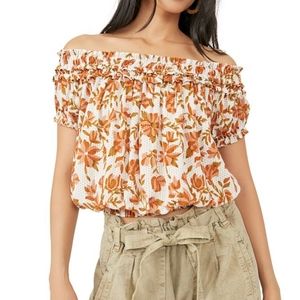 Free People Suki floral off the shoulder top Size XS